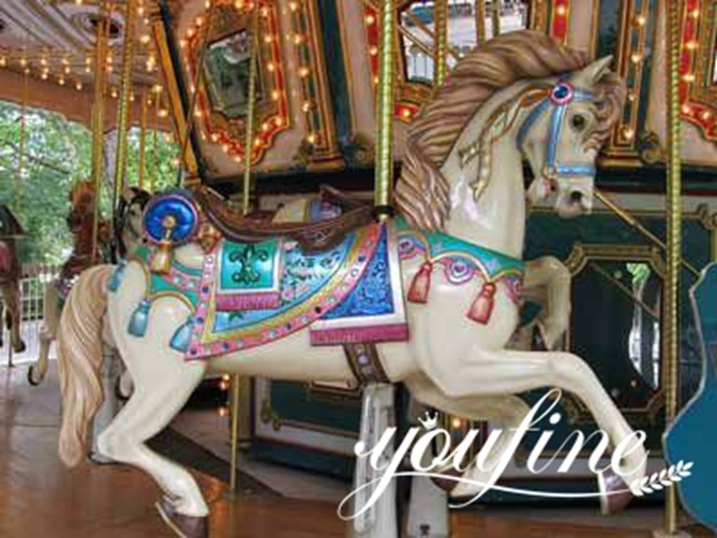 Full-Size Fiberglass Horse Carousel Sculpture Direct Factory FOKK-008 - Fiberglass Statue - 2