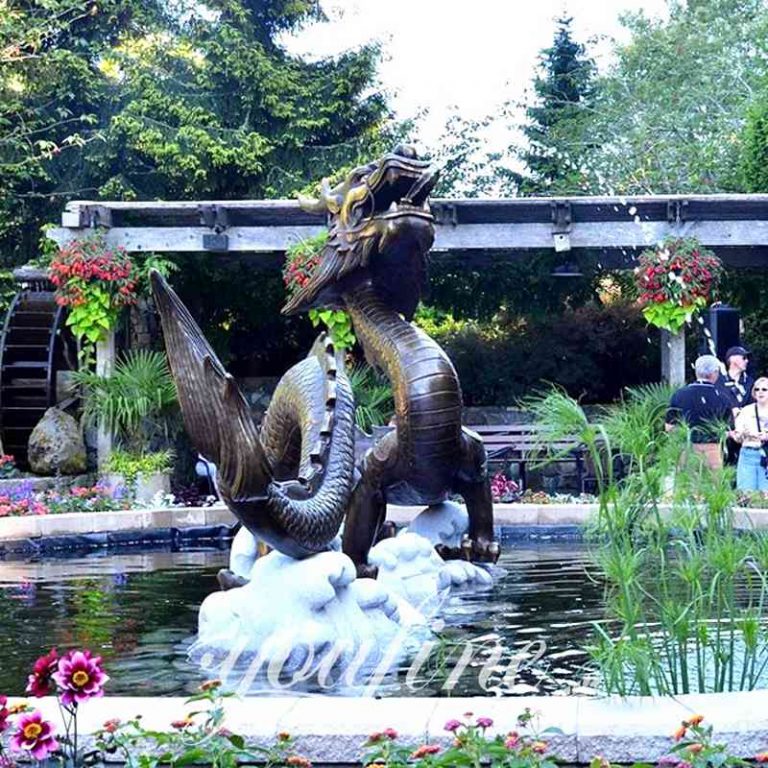 Ancient Golden Chinese Dragon Statue YouFine Bronze Sculpture