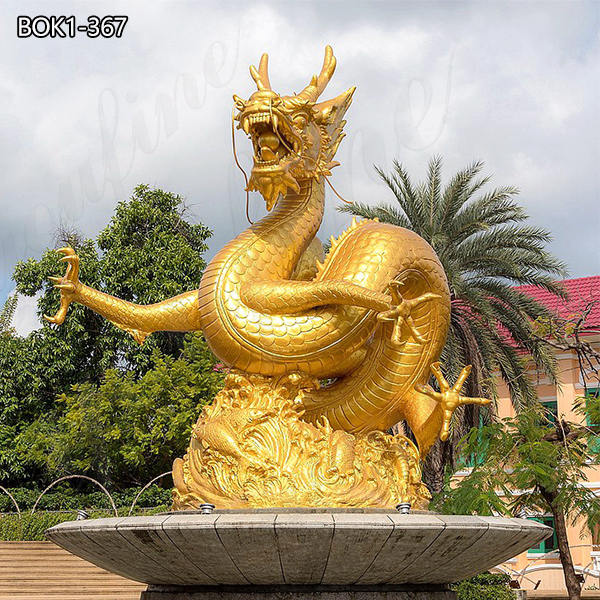 chinese money dragon sculpture-YouFine Sculpture