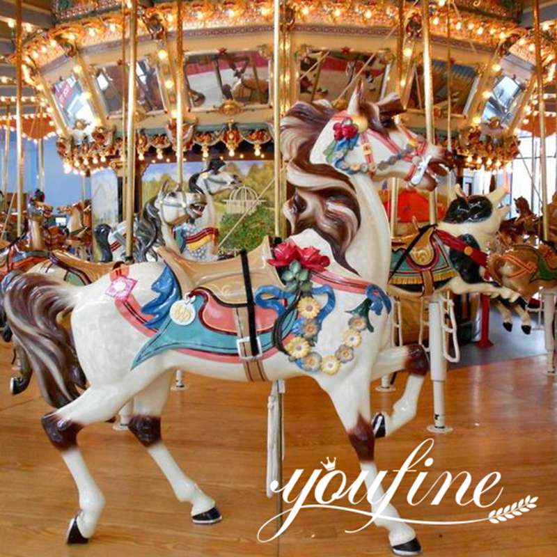 Full-Size Fiberglass Horse Carousel Sculpture Direct Factory FOKK-008 - Fiberglass Statue - 12