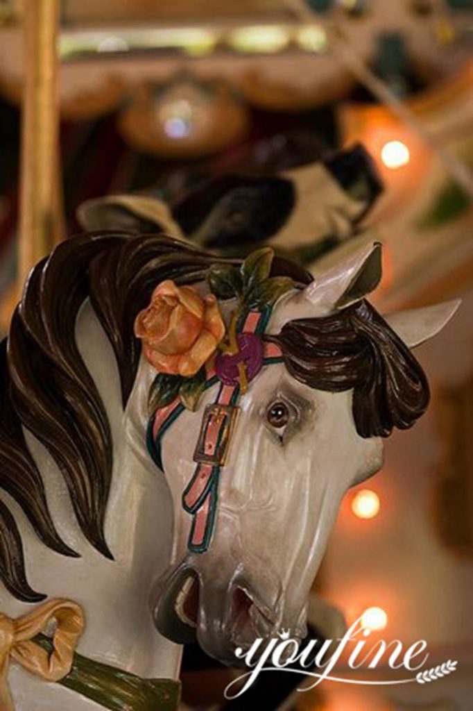 Full-Size Fiberglass Horse Carousel Sculpture Direct Factory FOKK-008 - Fiberglass Statue - 3