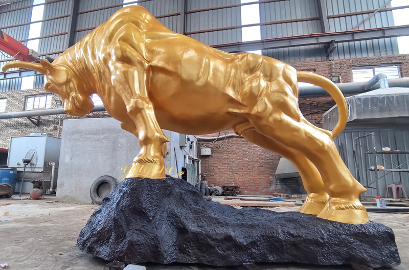 Huge Bronze Gold Bull Statue BOKK-949 - Bronze Bull Sculpture - 5