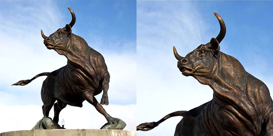 Large Metal Cow Sculpture BOKK-718 - Bronze Bull Sculpture - 2