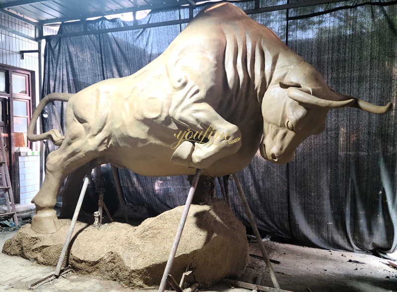 Huge Bronze Gold Bull Statue BOKK-949 - Bronze Bull Sculpture - 7