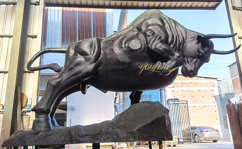 Huge Bronze Gold Bull Statue BOKK-949 - Bronze Bull Sculpture - 8