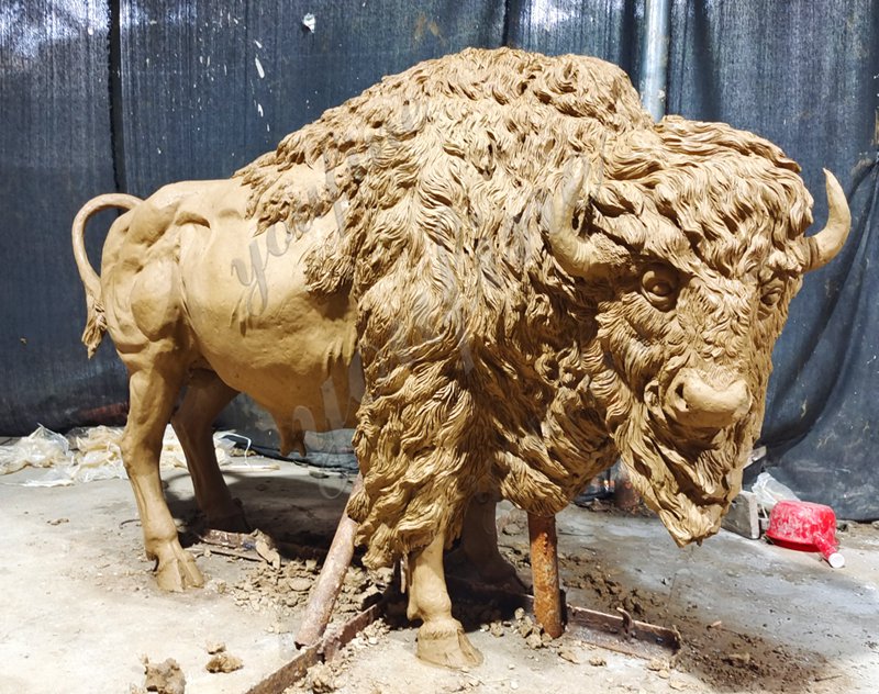 Life-Size Bronze Bison Statue Garden Square Decor Supplier BOKK-503 - Bronze Buffalo Statue - 10