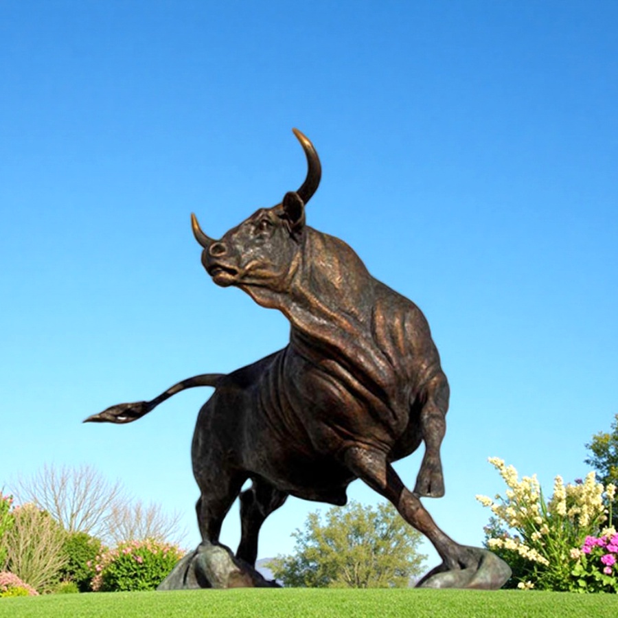 Large Metal Cow Sculpture BOKK-718 - Bronze Bull Sculpture - 1