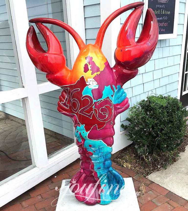 Fiberglass Lobster Butler Statue with Tray YouFine Sculpture