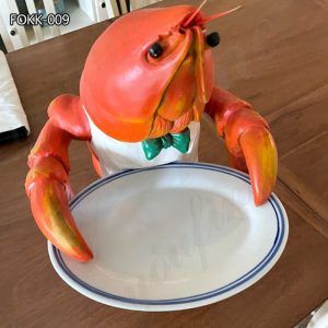 Fiberglass Lobster Butler Statue with Tray Manufacturers FOKK-009