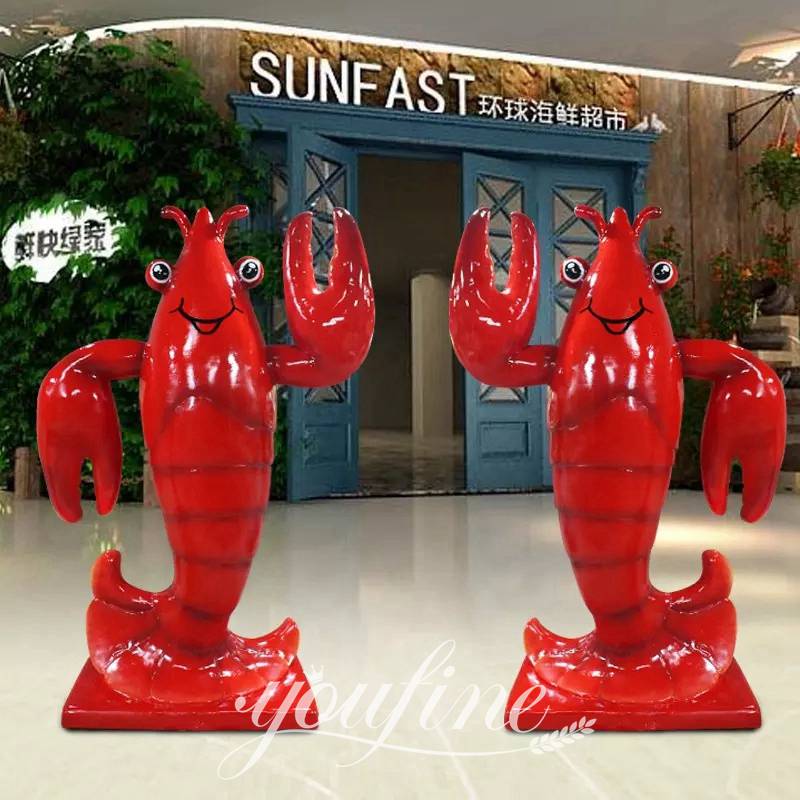 Fiberglass Lobster Butler Statue with Tray Manufacturers FOKK-009 - Fiberglass Statue - 1