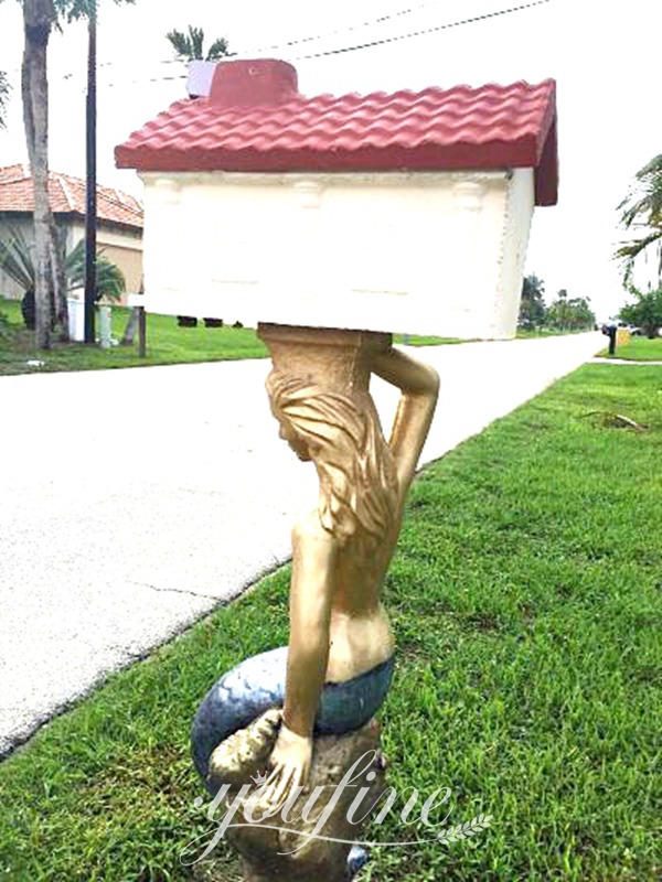 mermaid mailbox sculpture-YouFine Sculpture
