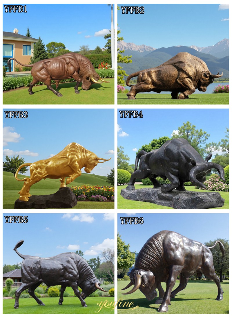 Ready to Attack Fighting Bull Statue BOKK-791 - Bronze Bull Sculpture - 3