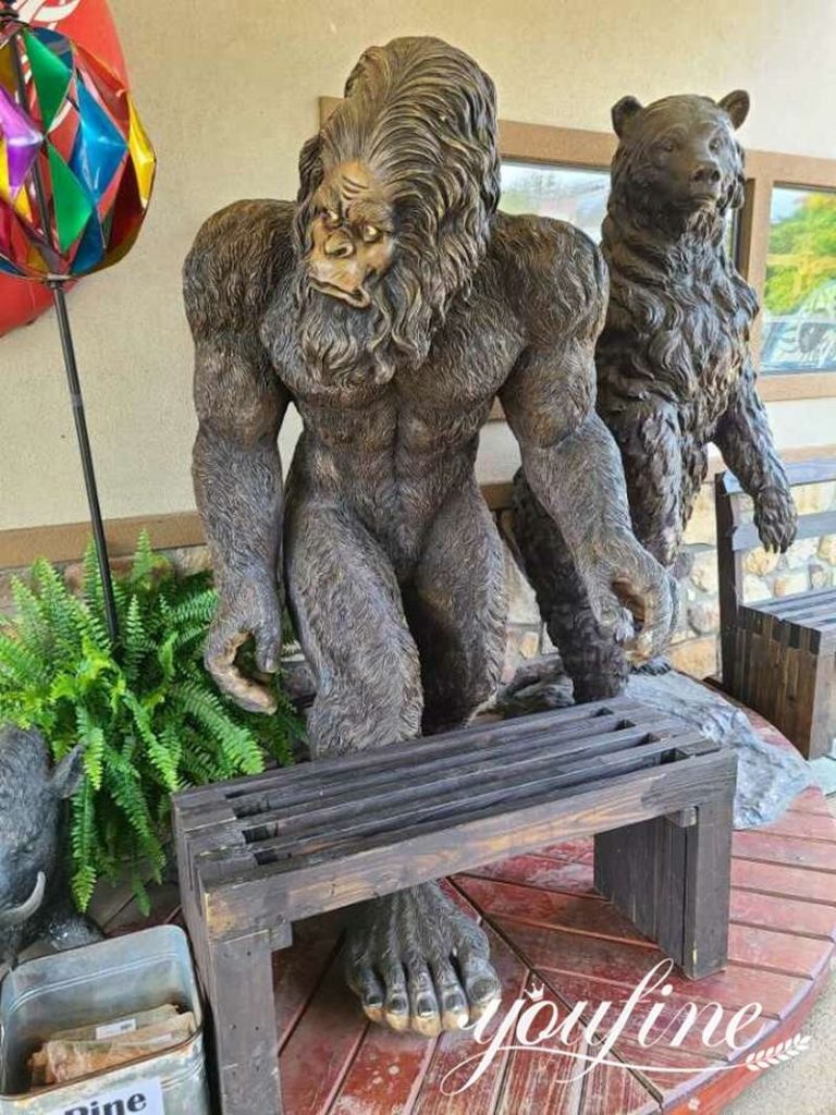 Custom BronzeLife Size Bigfoot Statue Direct Supply BOK1-319 - Bronze Animal Sculpture - 12