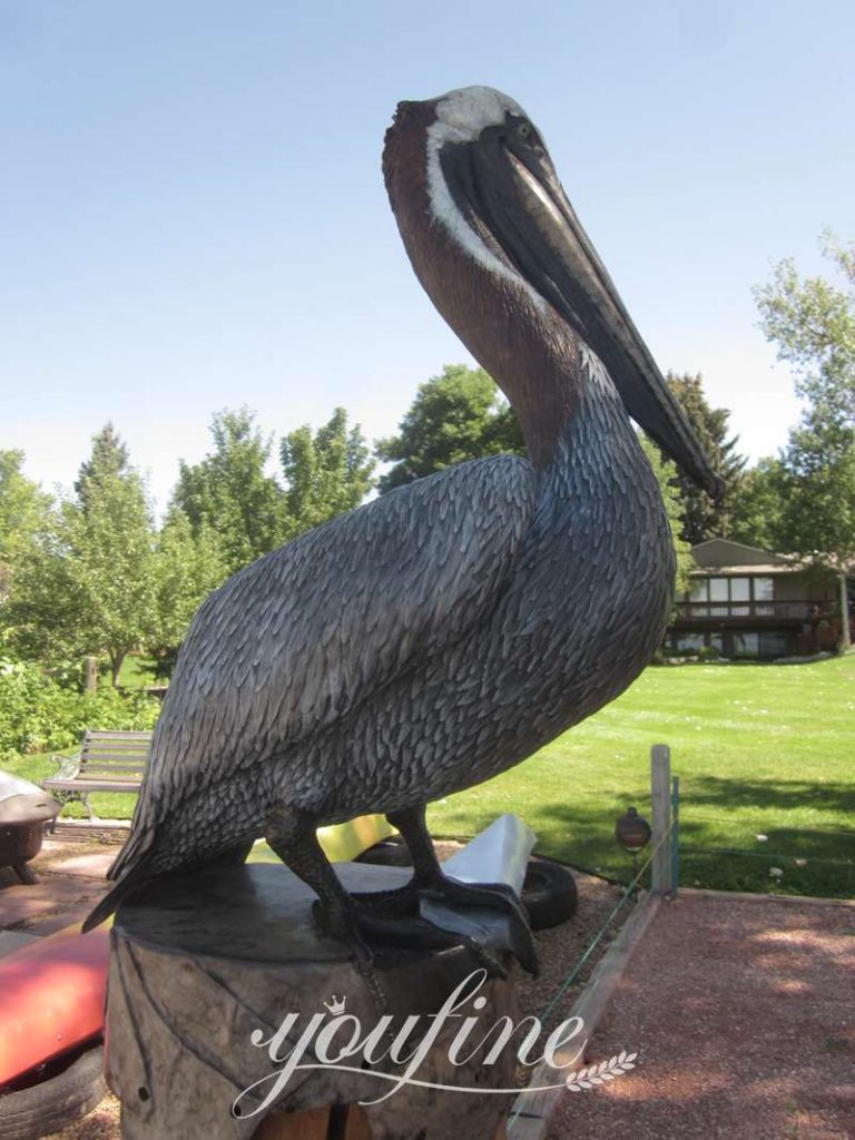 Large Outdoor Bronze Pelican Statue Yard Decor Factory Supplier BOKK-756 - Other Animal sculptures - 5