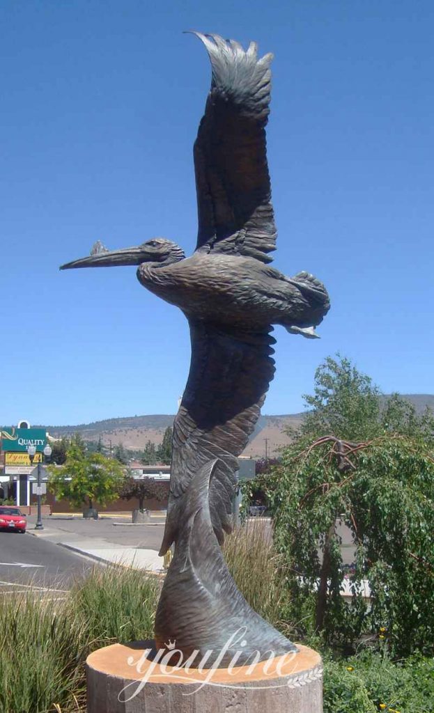 Large Outdoor Bronze Pelican Statue Yard Decor Factory Supplier BOKK-756 - Other Animal sculptures - 16