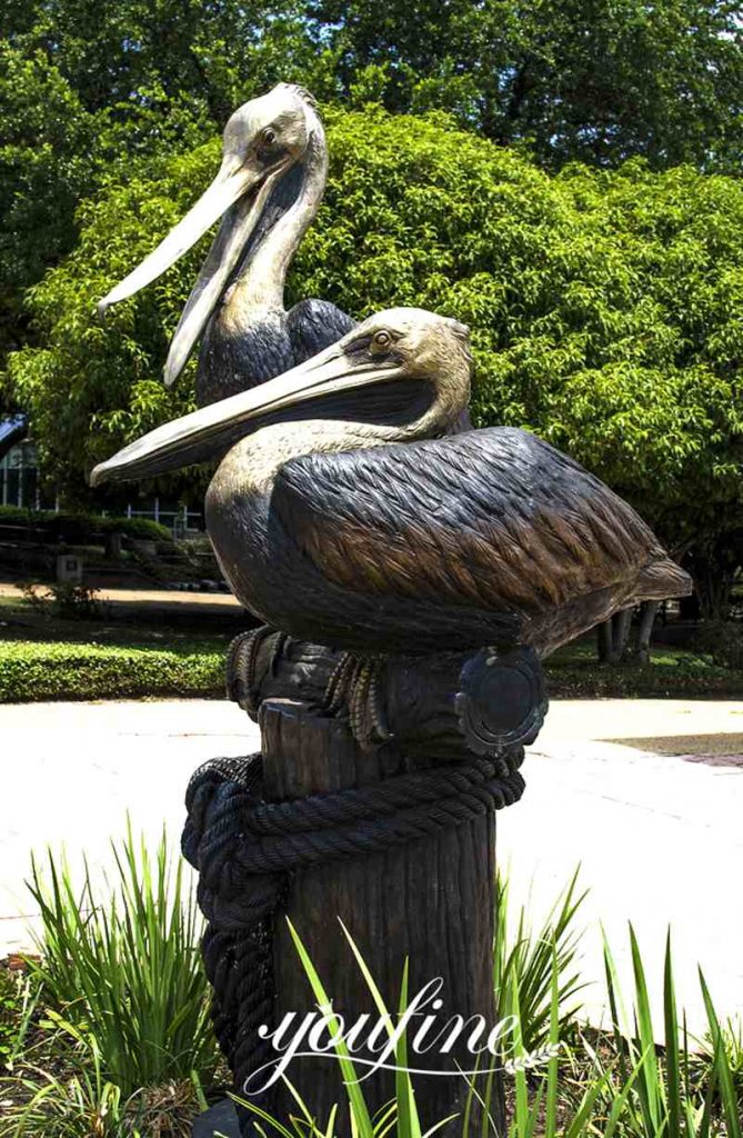 Large Outdoor Bronze Pelican Statue Yard Decor Factory Supplier BOKK-756 - Other Animal sculptures - 7