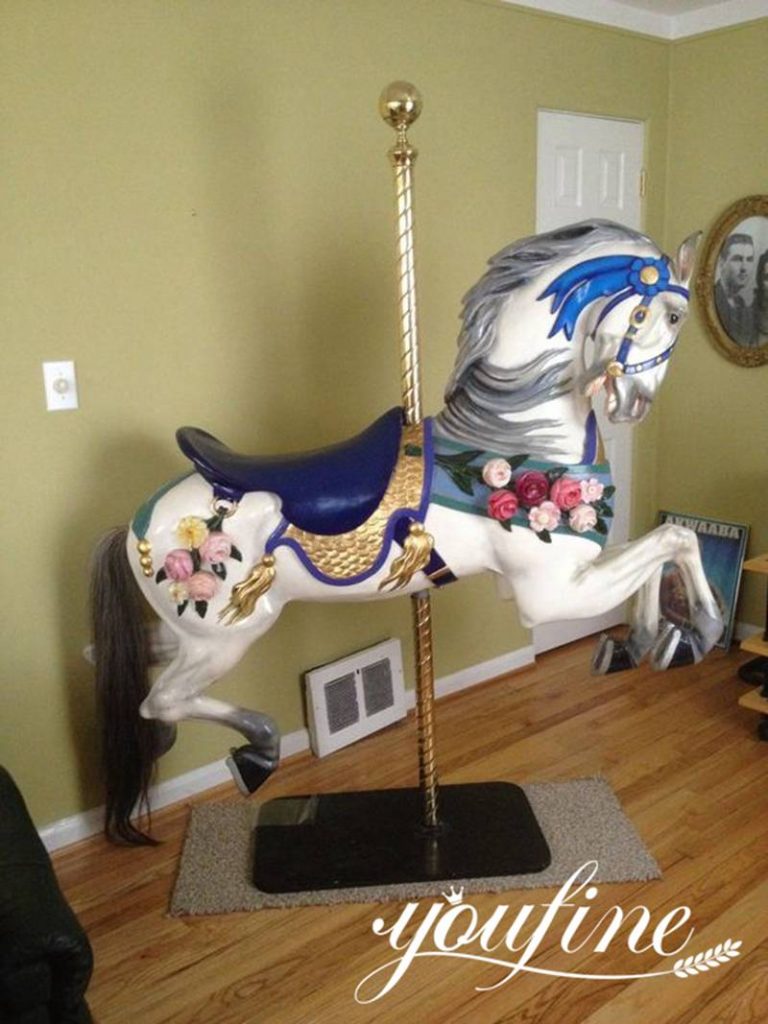 Full-Size Fiberglass Horse Carousel Sculpture Direct Factory FOKK-008 - Fiberglass Statue - 11