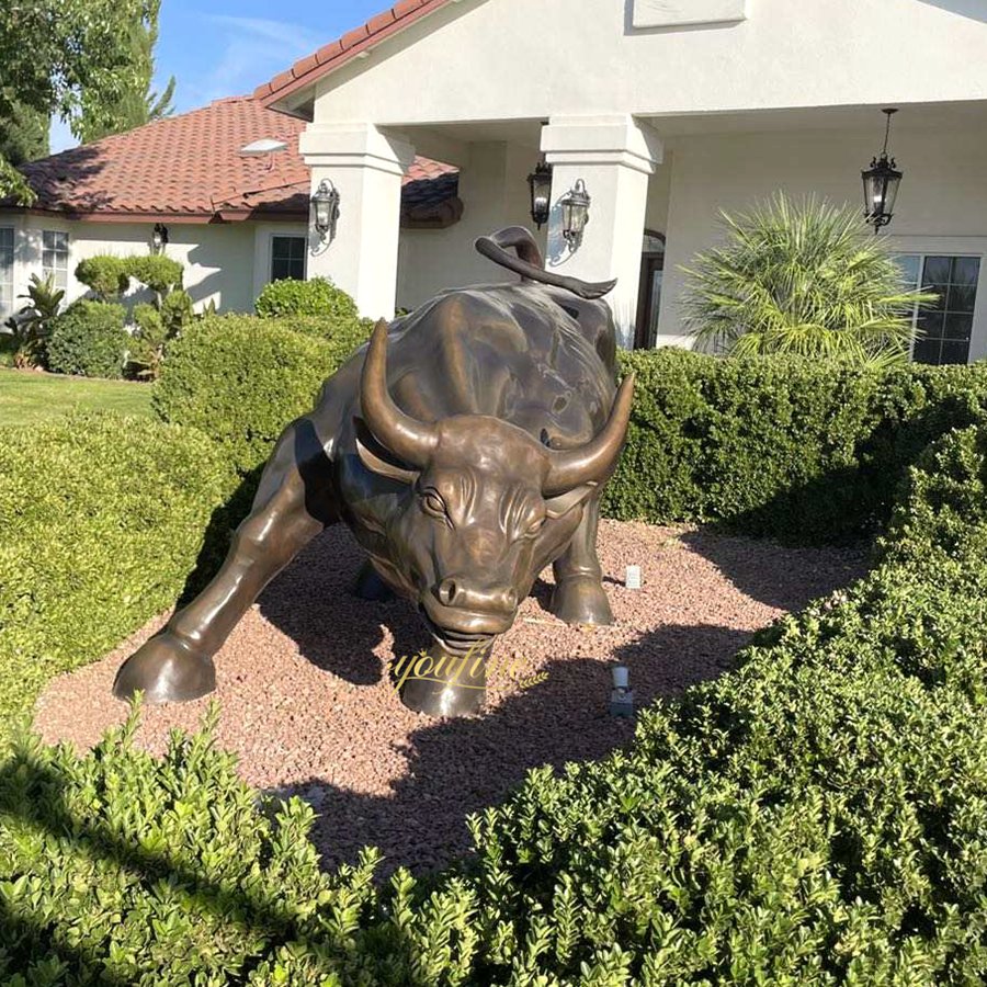 Bronze Wall Street Bull Statue Replica BOKK-350 - Charging Bull Statue - 6
