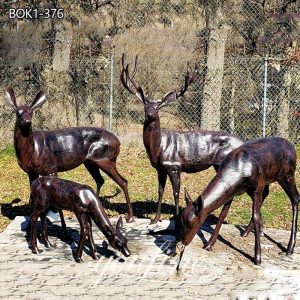 Life-size Bronze Deer Statue for Yard Group Art Home Decor BOK1-376