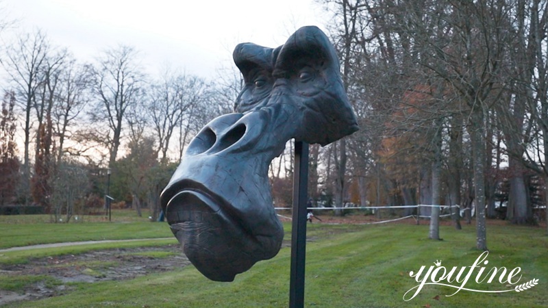 Custom Made Bronze Gorilla Head Statue of Famous Quentin Garel BOK1-383 - Bronze Animal Sculpture - 7