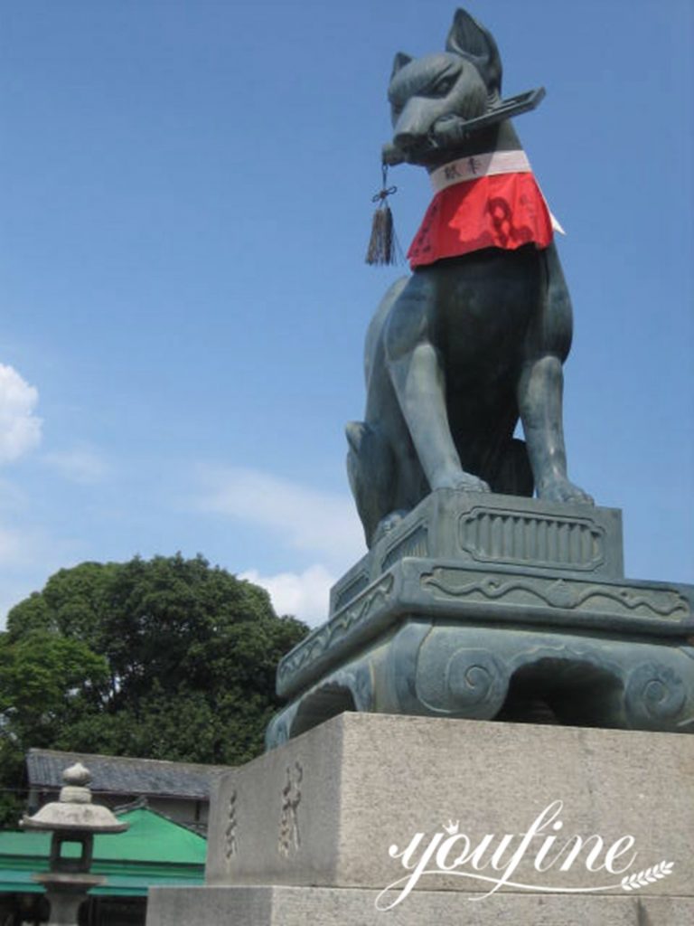 bronze Japanese fox god statue-YouFine Sculpture