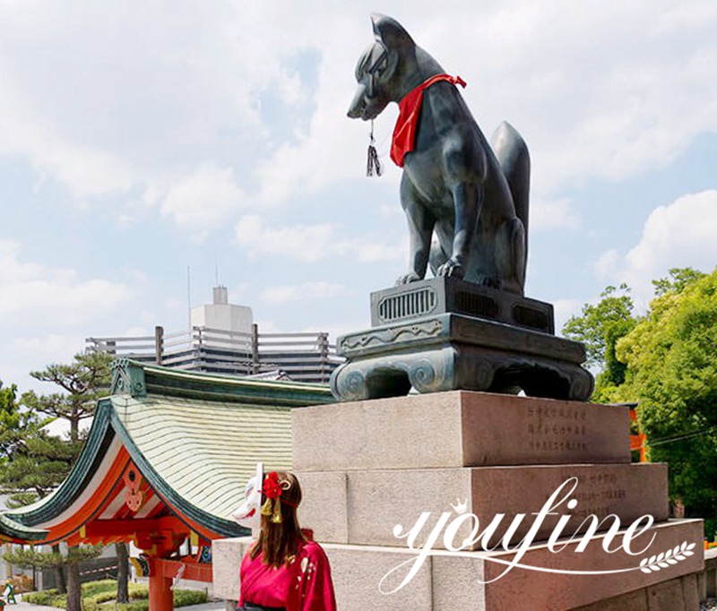 bronze Japanese fox statue-YouFine Sculpture