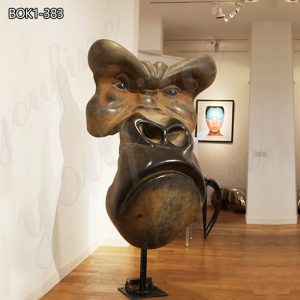 Custom Made Bronze Gorilla Head Statue of Famous Quentin Garel BOK1-383