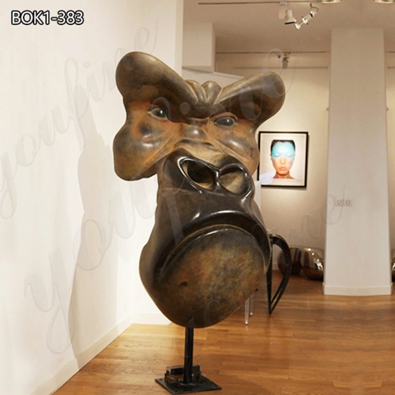 bronze gorilla head statue for sale-YouFine Sculpture..