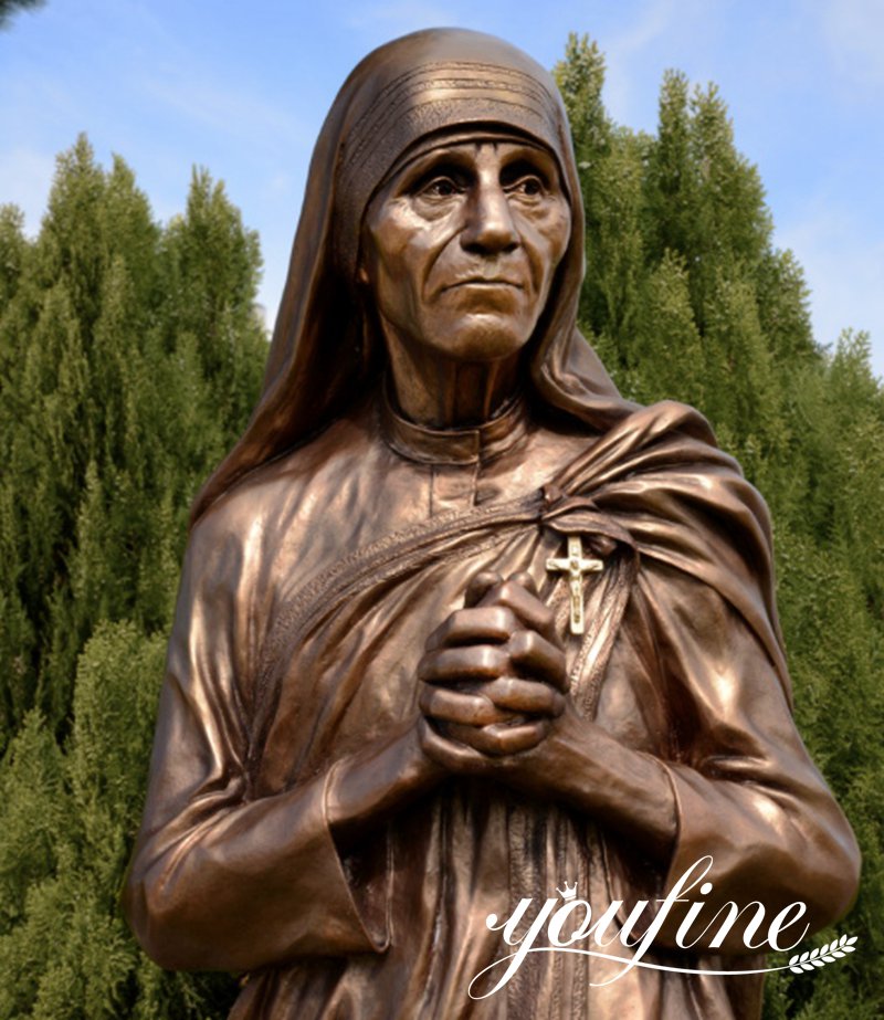 Custom Life-size Bronze Mother Teresa Statue Outdoor Decor Wholesaler BOK1-380 - Bronze Religious Sculpture - 9