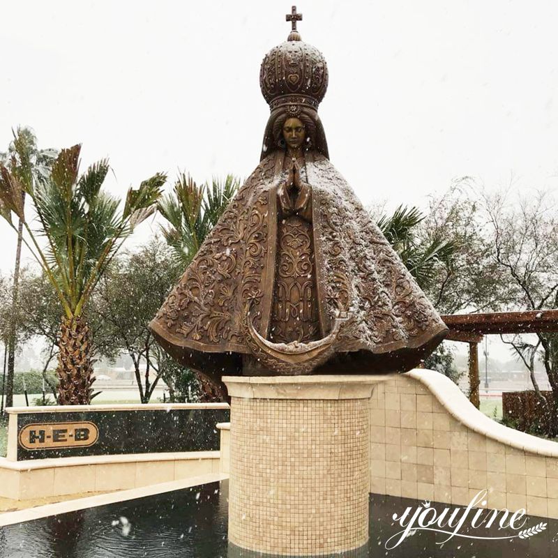 Custom Our Lady of San Juan Del Valle Bronze Statue Outdoor Decor Supplier BOK1-382 - Bronze Mary Statue - 6