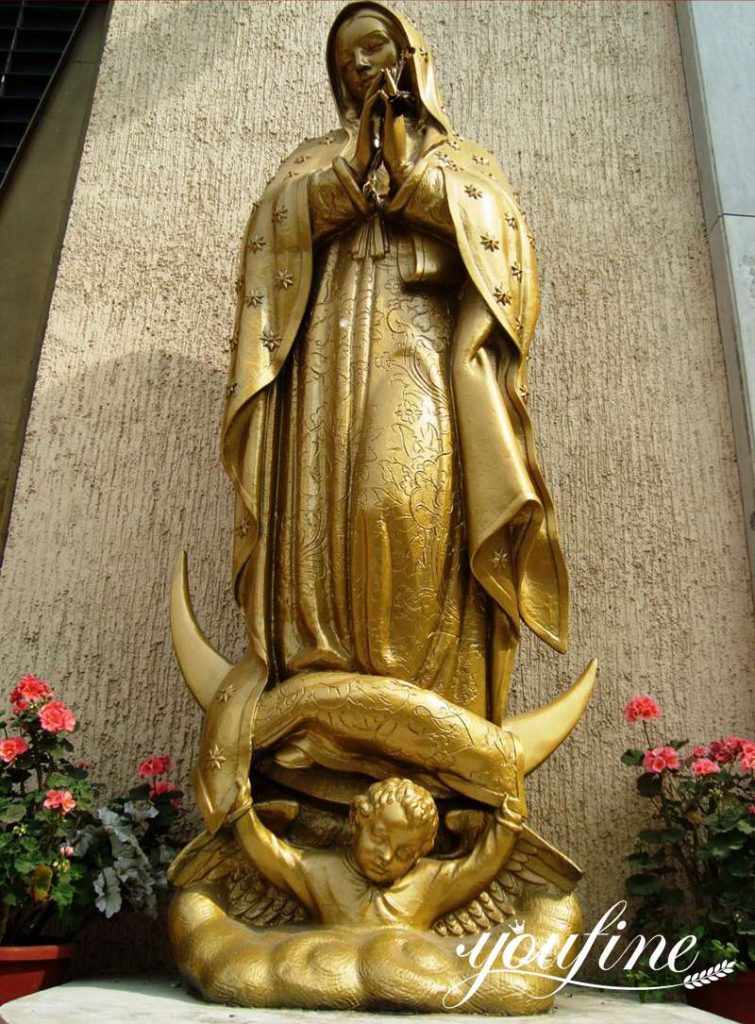 Bronze Our Lady of Guadalupe Statue for Outdoor Factory Supplier BOK1-378 - Bronze Mary Statue - 8