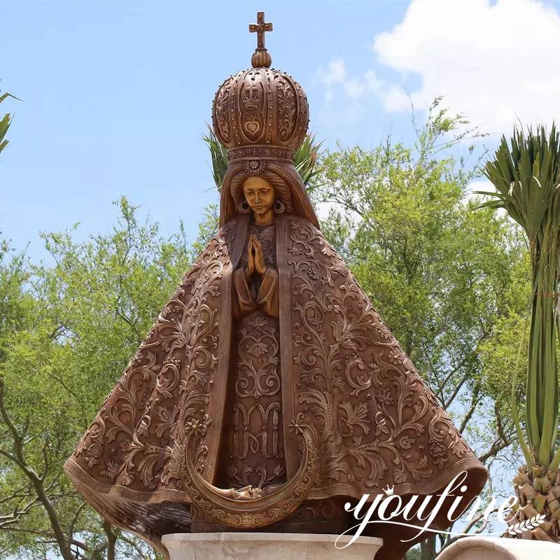 Custom Our Lady of San Juan Del Valle Bronze Statue Outdoor Decor Supplier BOK1-382 - Bronze Mary Statue - 7