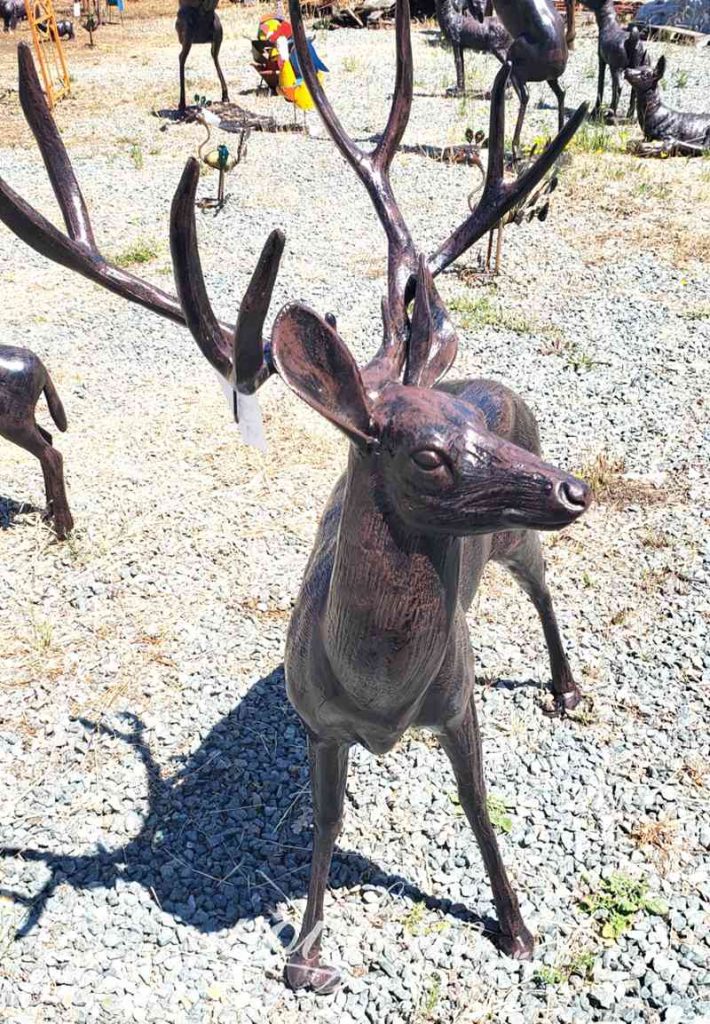 Life-size Bronze Deer Statue for Yard Group Art Home Decor BOK1-376 - Bronze Deer Sculpture - 7