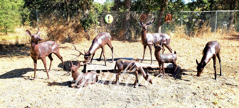 Life-size Bronze Deer Statue for Yard Group Art Home Decor BOK1-376 - Bronze Deer Sculpture - 1