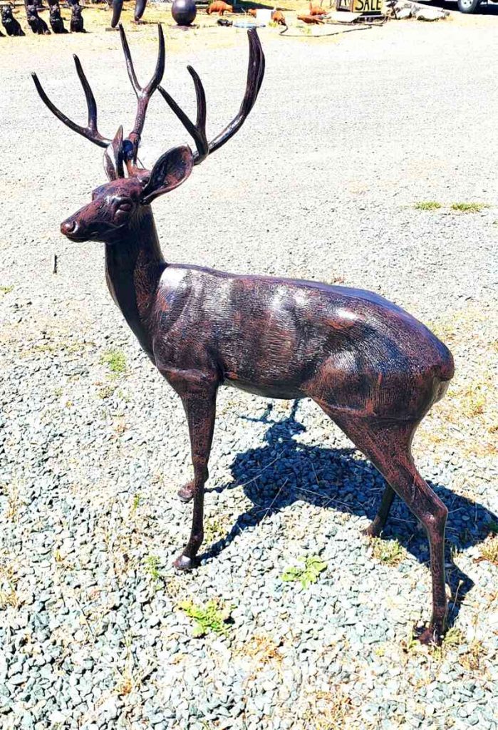 Life-size Bronze Deer Statue for Yard Group Art Home Decor BOK1-376 - Bronze Deer Sculpture - 5