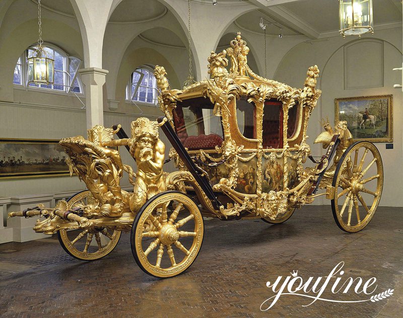 Custom Fiberglass Royal Gold State Coach for Sale FOKK-016 - Fiberglass Statue - 6