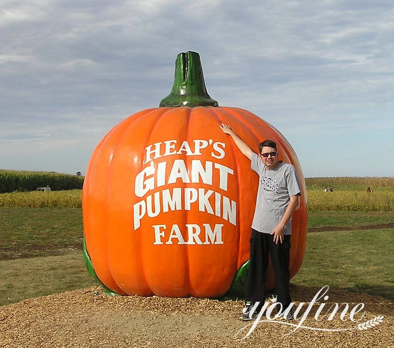 Outdoor Large Fiberglass Pumpkin Statue Decor Supplier FOKK-020 - Fiberglass Statue - 2