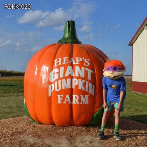 Outdoor Large Fiberglass Pumpkin Statue Decor Supplier FOKK-020