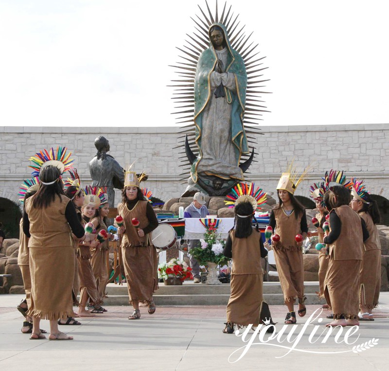 Bronze Our Lady of Guadalupe Statue for Outdoor Factory Supplier BOK1-378 - Bronze Mary Statue - 11