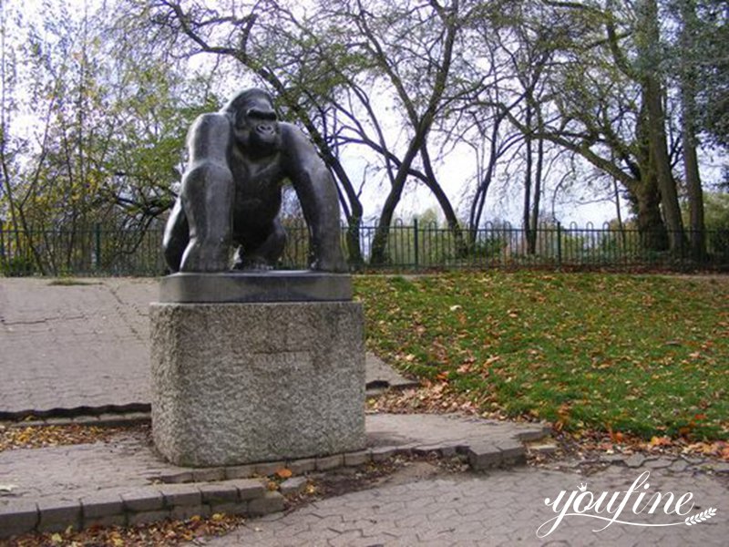 Custom Made Bronze Gorilla Head Statue of Famous Quentin Garel BOK1-383 - Bronze Animal Sculpture - 17