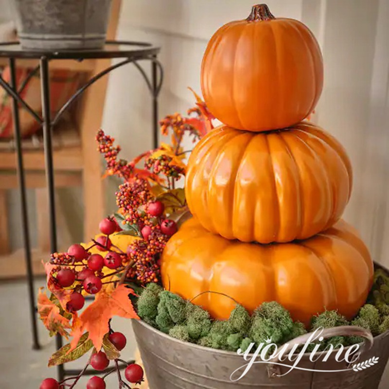 Outdoor Large Fiberglass Pumpkin Statue Decor Supplier FOKK-020 - Fiberglass Statue - 17