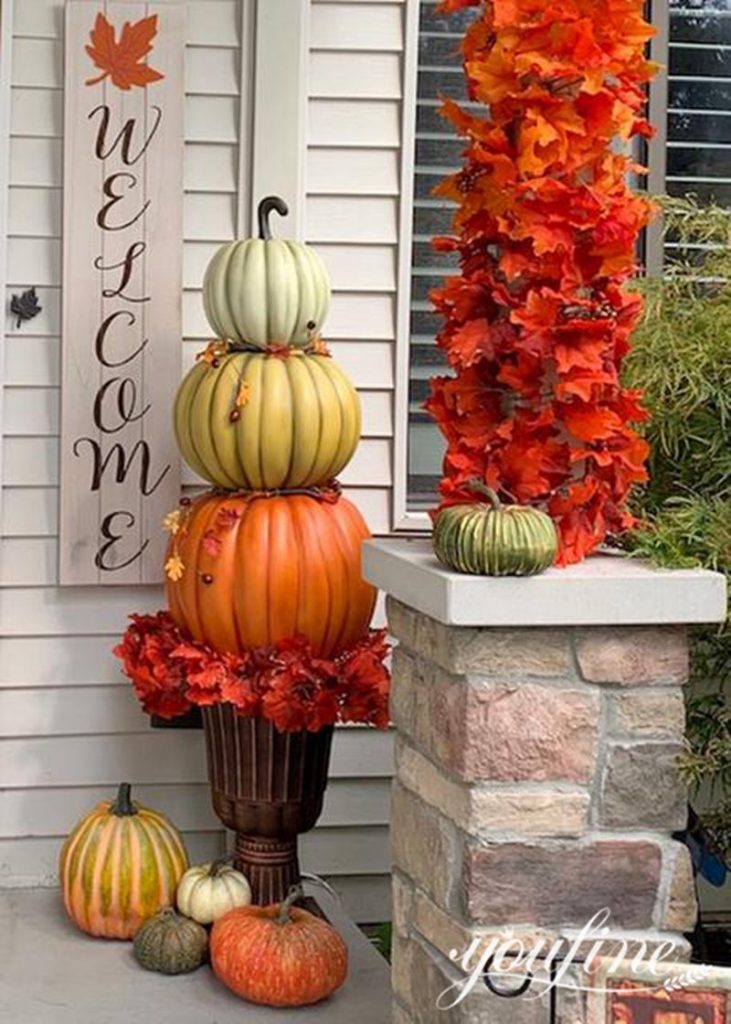 Outdoor Large Fiberglass Pumpkin Statue Decor Supplier FOKK-020 - Fiberglass Statue - 11