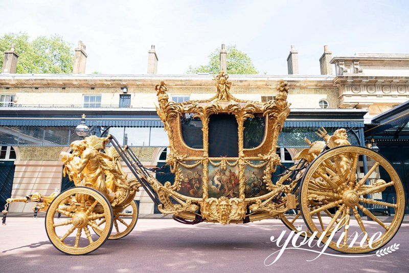 Custom Fiberglass Royal Gold State Coach for Sale FOKK-016 - Fiberglass Statue - 9