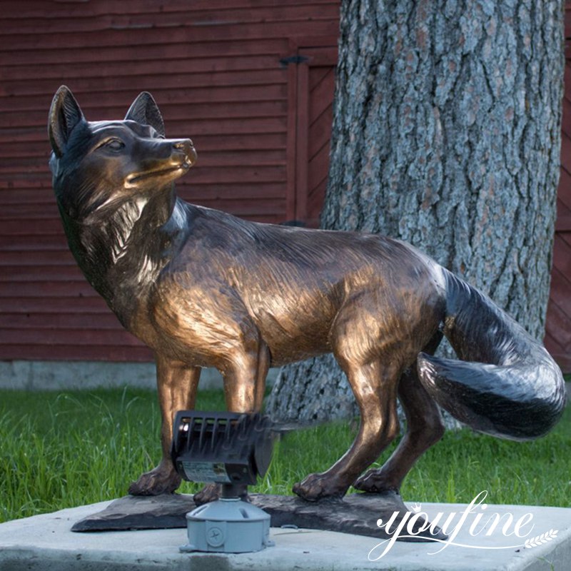 1bronze fox statue garden decor-YouFine Sculpture
