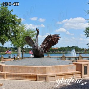 Outdoor Large Bronze Swan Statue Decor Supplier BOK1-400