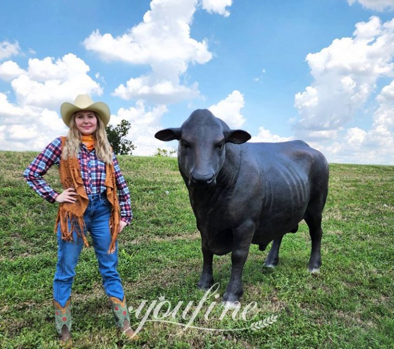 LifeSize Bronze Black Angus Bull Statue YouFine Sculpture