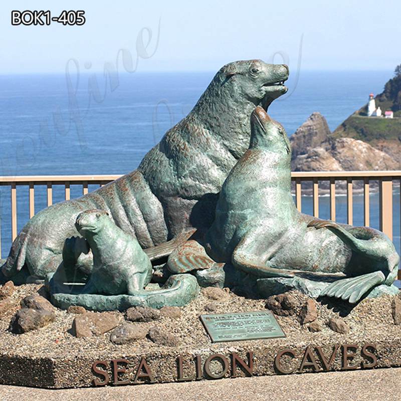 Bronze sea lion statue-YouFine Sculpture