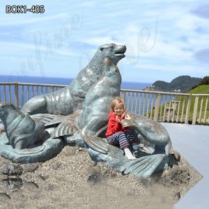 Large Bronze Sea Lion Sculpture Animal Artworks for Sale BOK1-405