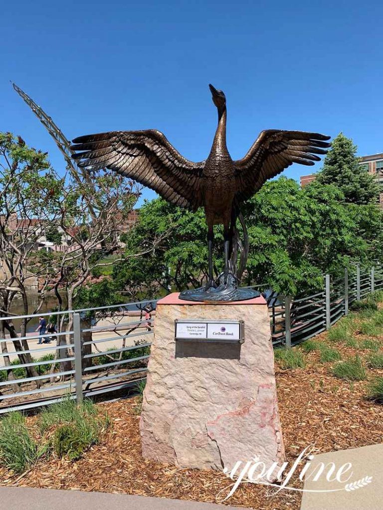 Outdoor Large Bronze Swan Statue Decor Supplier BOK1-400 - Bronze Animal Sculpture - 7