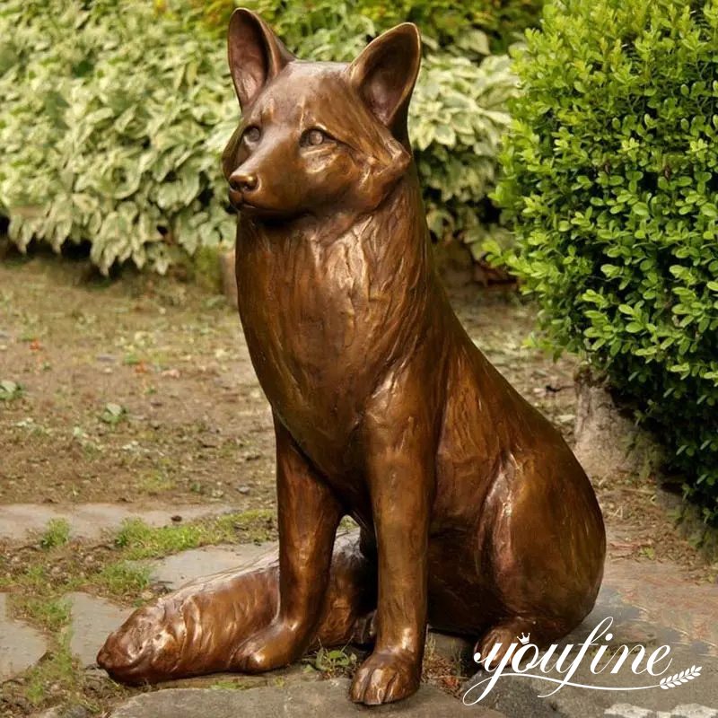 bronze fox statue garden decor-YouFine Sculpture